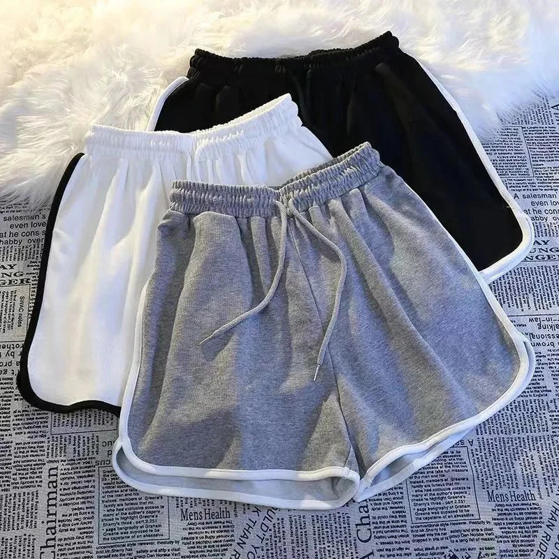 Striped Sports Shorts Women Korean Fashion Casual Mini Shorts Summer