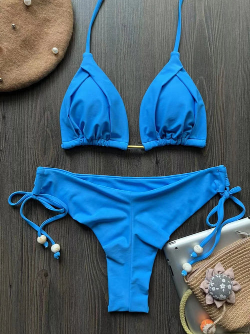 2023 New Sexy Triangle Bathing Suit for Women Brazilian Bikinis Halter