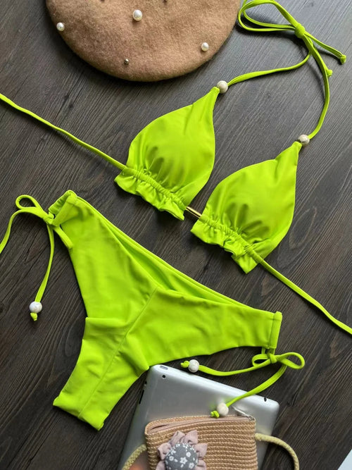2023 New Sexy Triangle Bathing Suit for Women Brazilian Bikinis Halter
