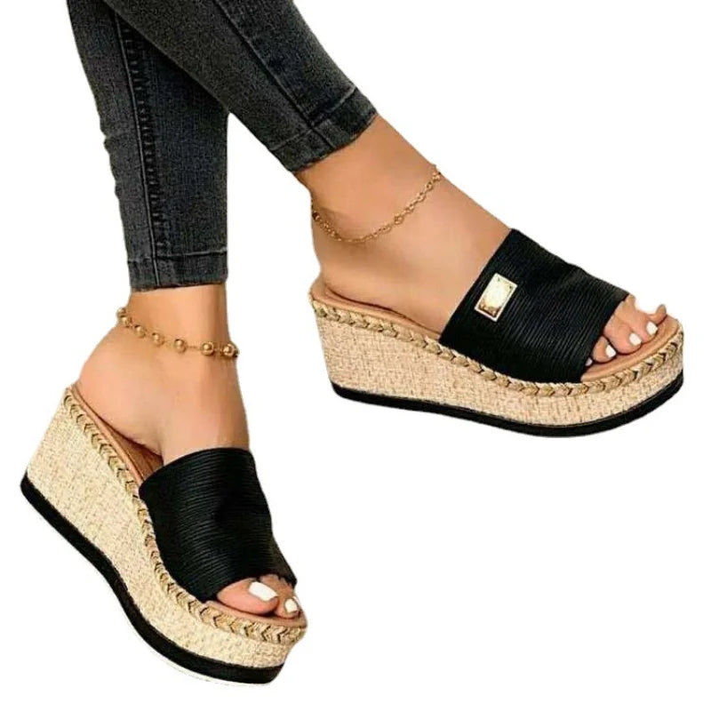 Summer Wedges Slippers Platform High Heels Women Slipper Ladies