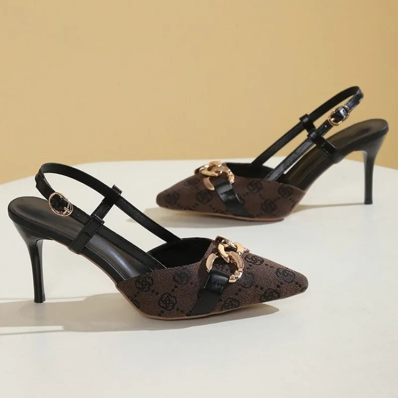 2025 Women's Fashion Baotou Sandals Spring New Pointed Head Shallow