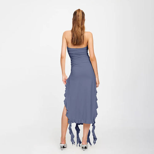 Fashion Sexy Sleeveless Backless Strapless Dress Summer Chest Wrapping