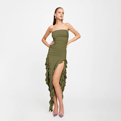 Fashion Sexy Sleeveless Backless Strapless Dress Summer Chest Wrapping