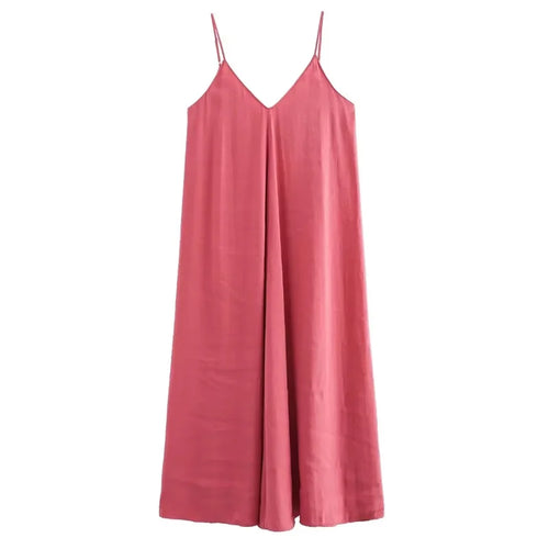 TRAF Slip Dress Women 2024 Summer Women's Loose Dresses Sleeveless