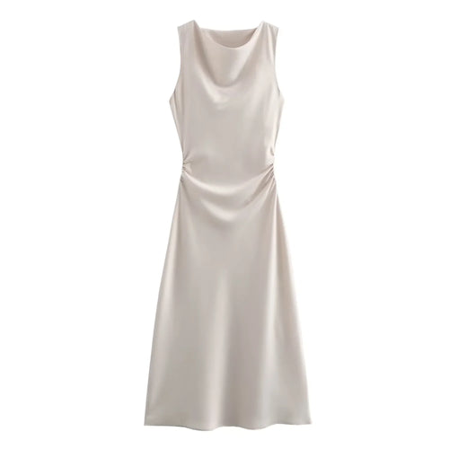 Satin Long Dresses for Women 2024 Summer Slip Midi Dress Woman Sexy