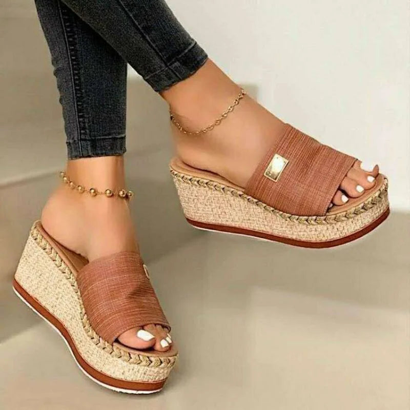 Summer Wedges Slippers Platform High Heels Women Slipper Ladies