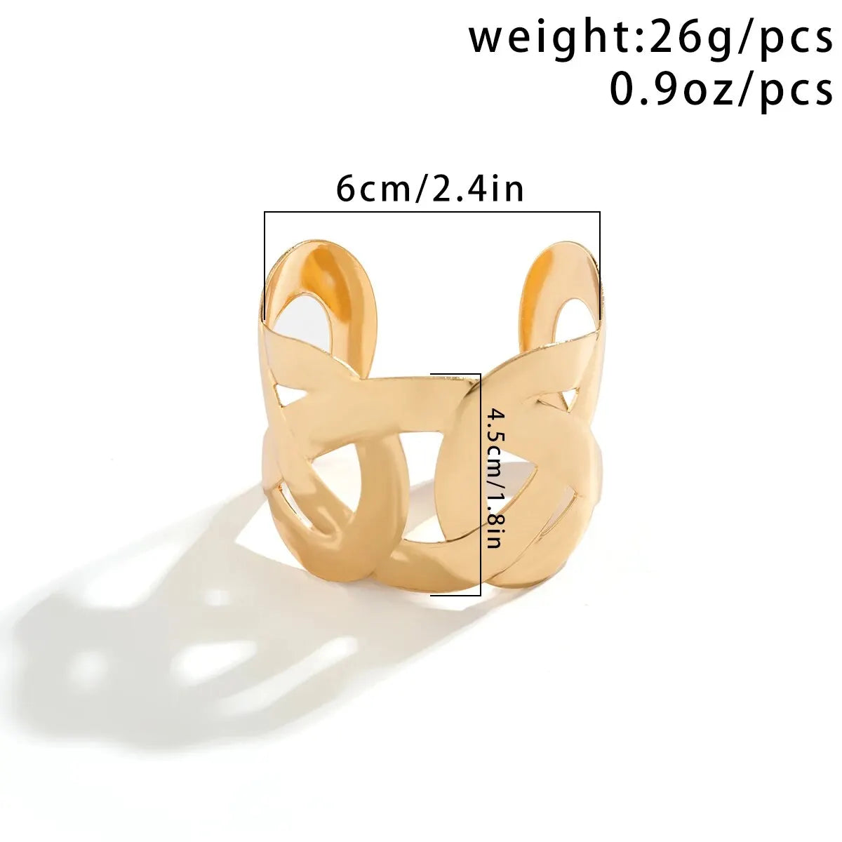 Vintage Geometric Cross Wide Cuff Bracelet for Women Chunky Gold Color