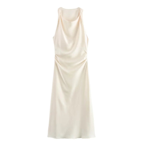 Satin Long Dresses for Women 2024 Summer Slip Midi Dress Woman Sexy