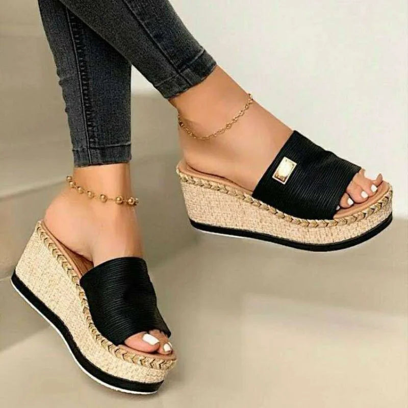 Summer Wedges Slippers Platform High Heels Women Slipper Ladies