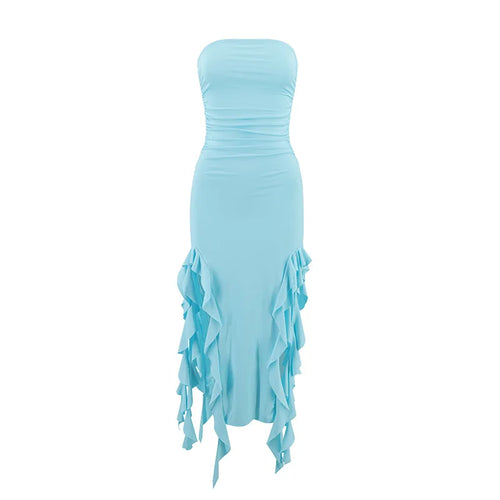 Fashion Sexy Sleeveless Backless Strapless Dress Summer Chest Wrapping