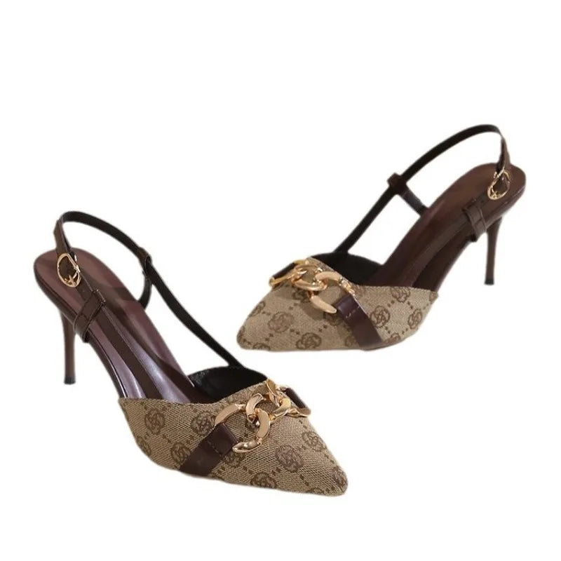 2025 Women's Fashion Baotou Sandals Spring New Pointed Head Shallow