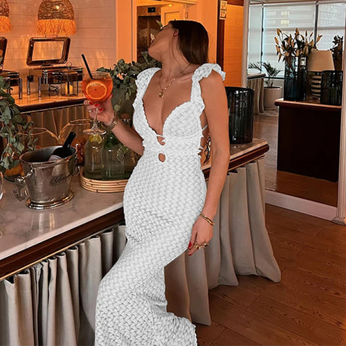 Cryptographic Elegant Tie Detail Sexy Cut Out Backless Dress Party