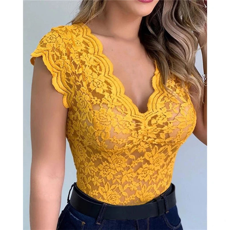 Women Tops Summer Sexy Lace Crochet Cardigan Casual Solid Color Trend