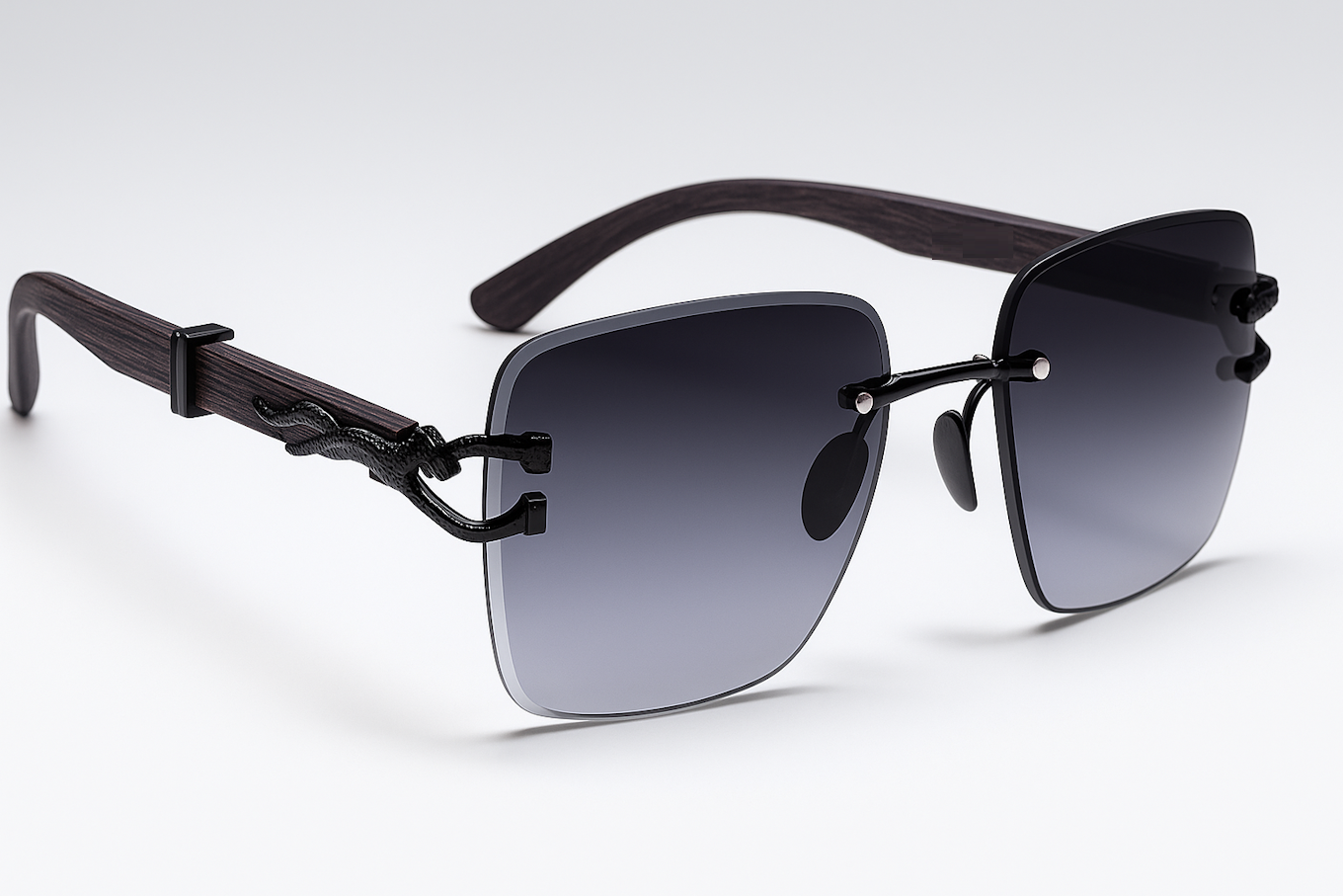 Luxury Panther Rimless Sunglasses with Gradient Lense